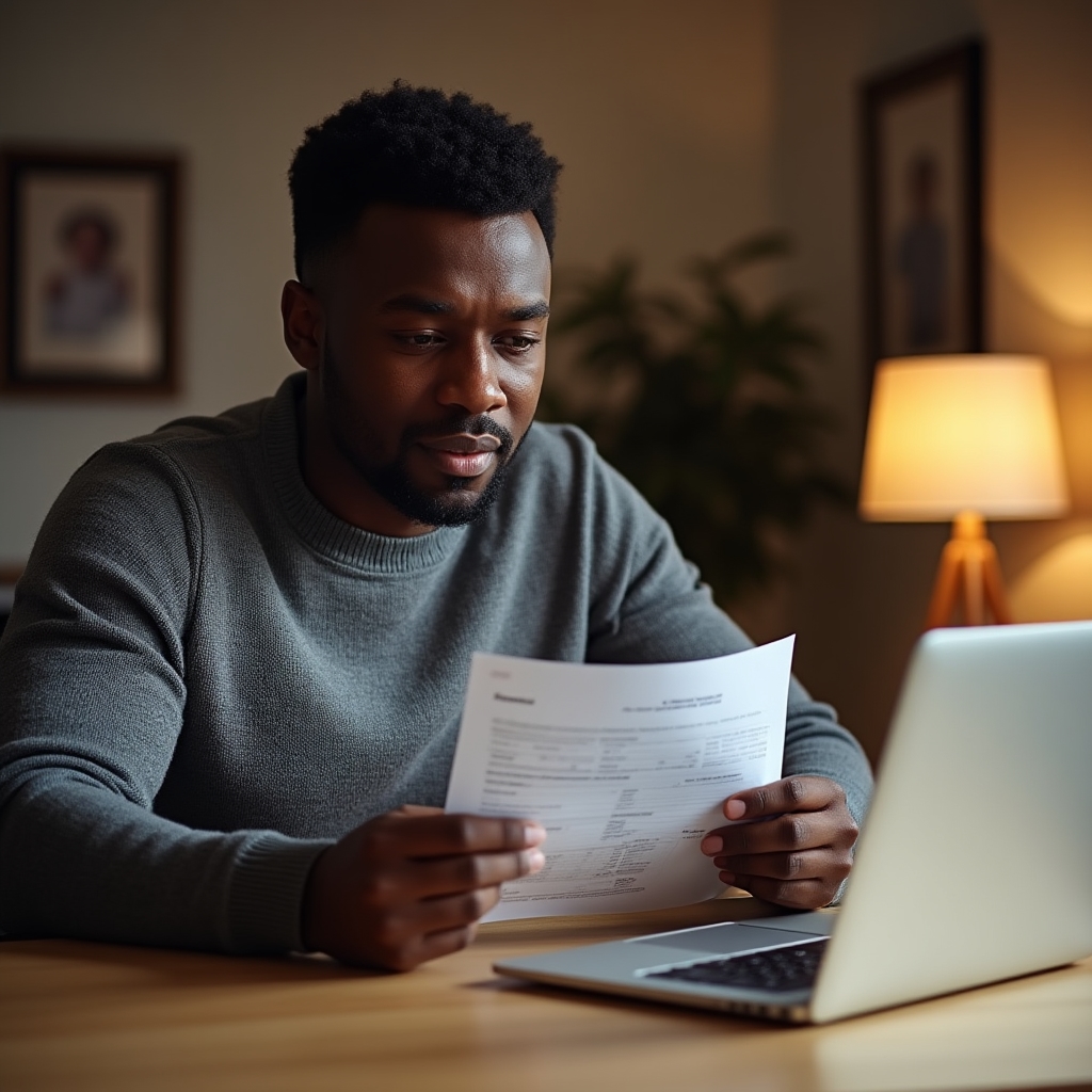 Osoba pregledava mirovinske dokumente i planira mirovinu za stolom